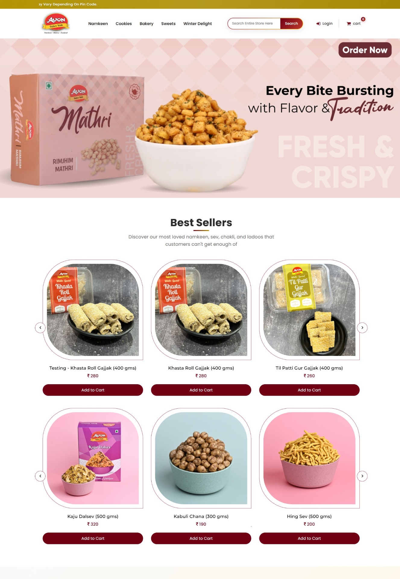 Avon Namkeen – FMCG E-Commerce Store